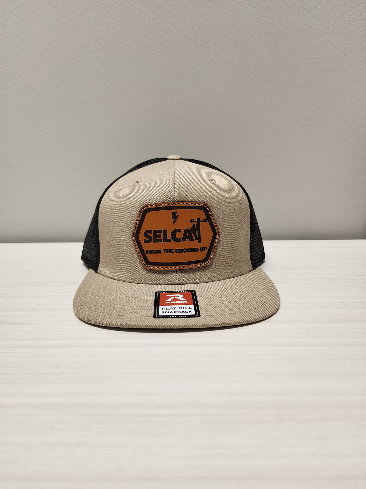 SELCAT From the Ground Up Leather Patch logo Richardson Flat Bill Trucker Cap-511