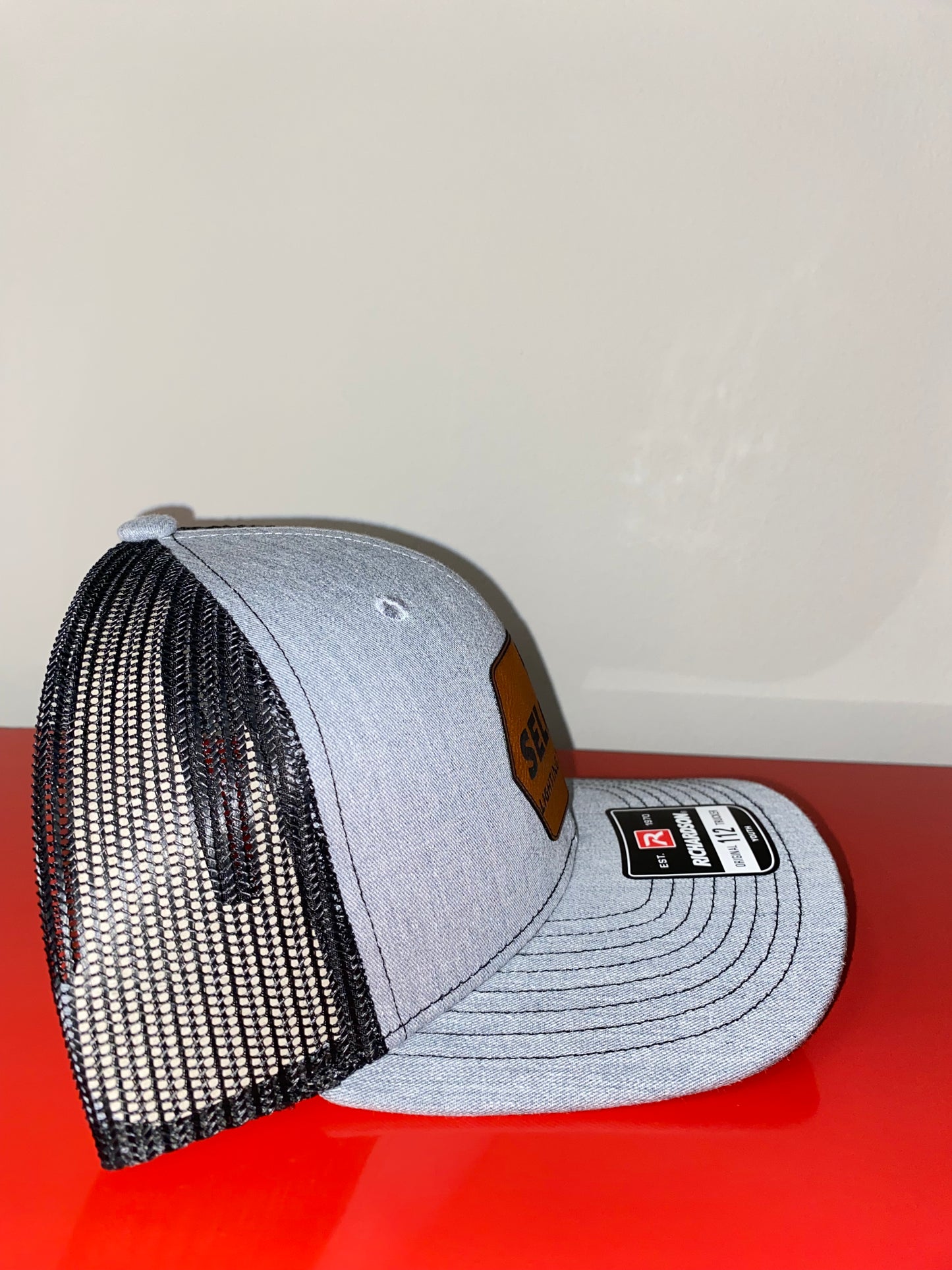 Youth Size SELCAT Lighting the Future Richardson 112 with leather patch Grey/Black Hat