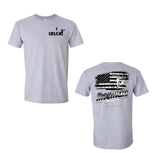 SELCAT Lineman Made in USA logo T-shirt