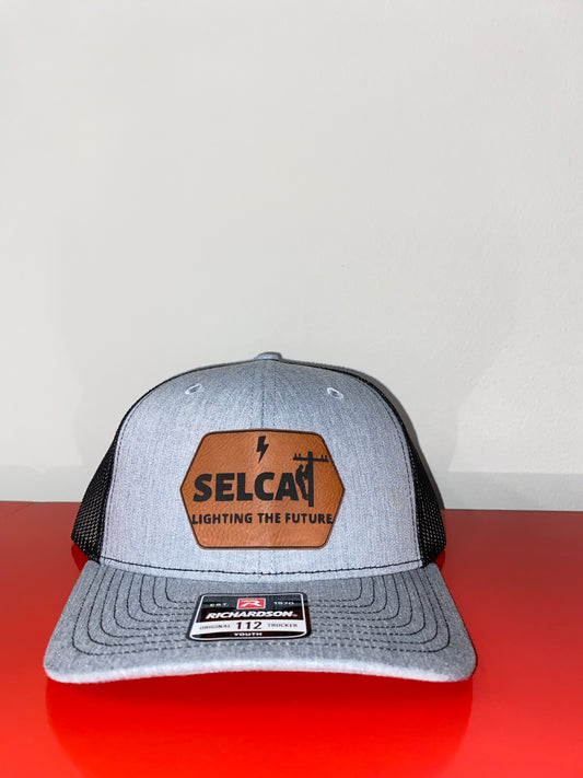 Youth Size SELCAT Lighting the Future Richardson 112 with leather patch Grey/Black Hat