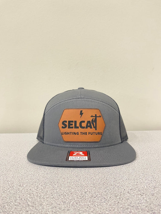 Adult Size SELCAT Leather Patch "Lighting the Future" Hat Dark Gray/Black